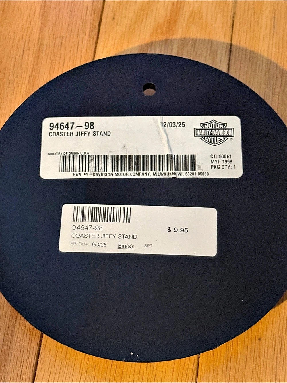 Harley-Davidson Jiffy Stand Coaster Black *NEW*